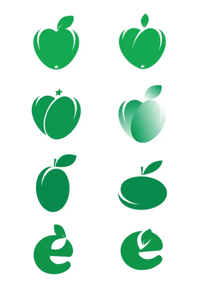 Logos ecológicos. Diferentes iconos verdes. vector — Vector de stock