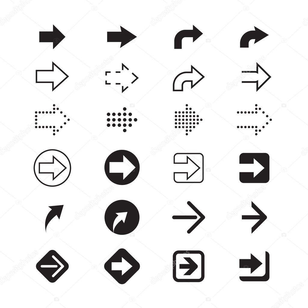 Black and white arrows signs