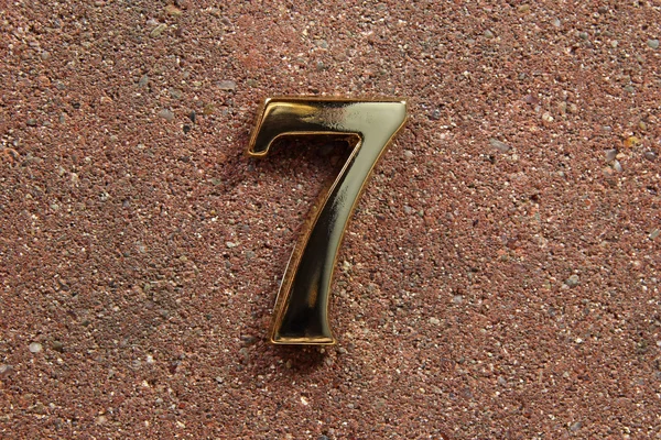 Number seven, house address plate number — Stock Photo, Image
