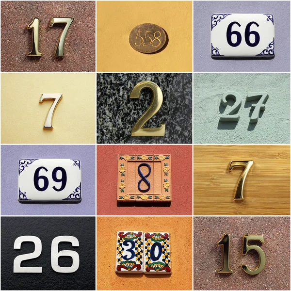 Collection of colorful house numbers — Stock Photo, Image