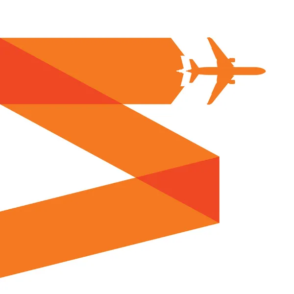 Ícone de avião laranja — Vetor de Stock