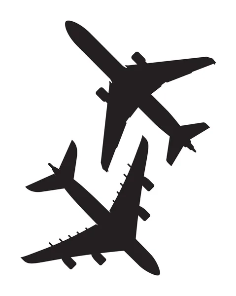 Dos iconos de avión negro — Archivo Imágenes Vectoriales