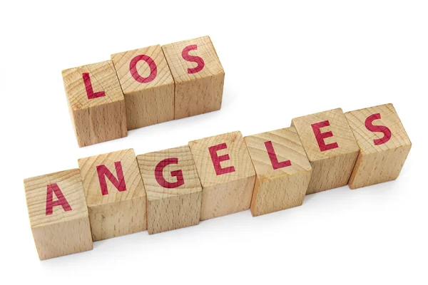 Word Los Angeles on wood blocks — Stock Photo, Image