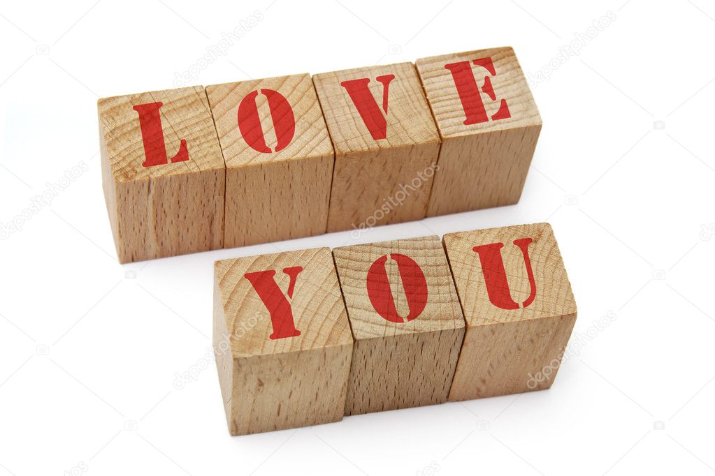 Wood blocks with love you text