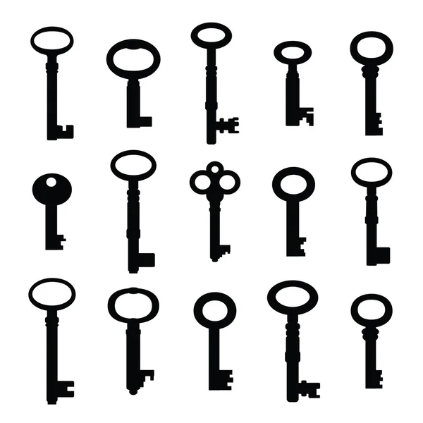 Colección de llaves vintage — Vector de stock