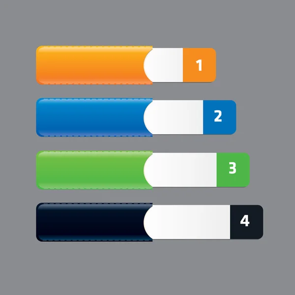Etiquetas de archivo coloridas, etiquetas en los bolsillos — Vector de stock