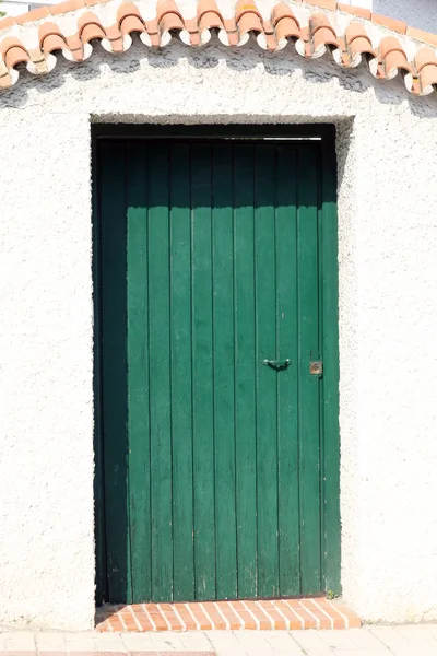 Green wooden door — Stock Photo, Image