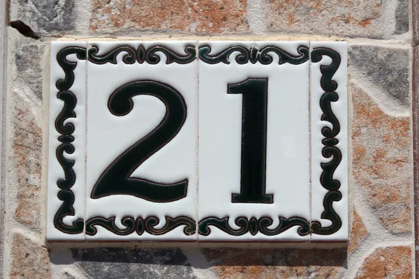 Spanish street number 21 — Stock Photo, Image