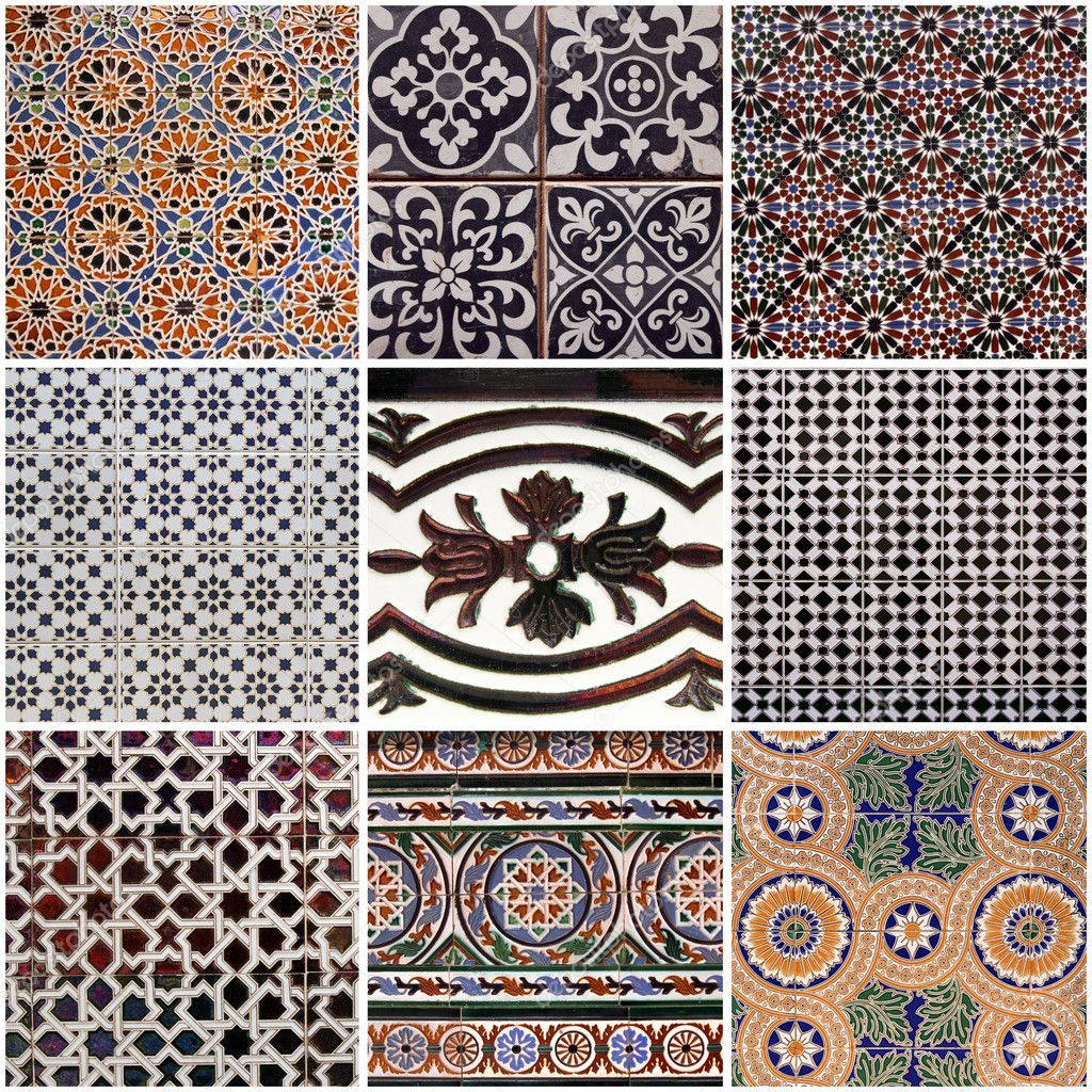 Set of traditional spanish ceramic tiles — Stock Photo © chrupka 50876251