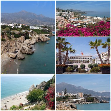 costa del sol, malaga nerja ünlü tatil fotoğrafları bir dizi,