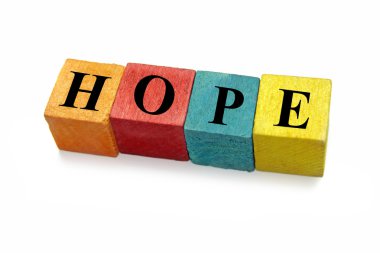 renkli ahşap bloklar Word umut