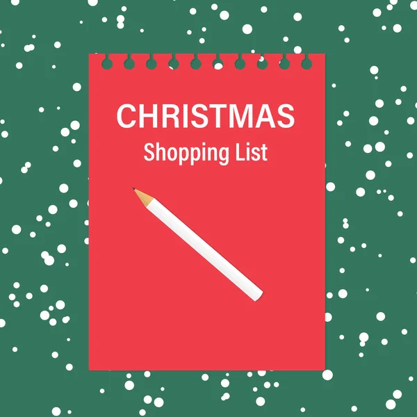 Lista Compras Natal Escrito Papel Vermelho Anota Ilustração Vetorial — Vetor de Stock