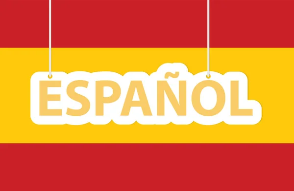 Banner Español Sobre Bandera España Ilustración Vectorial — Archivo Imágenes Vectoriales