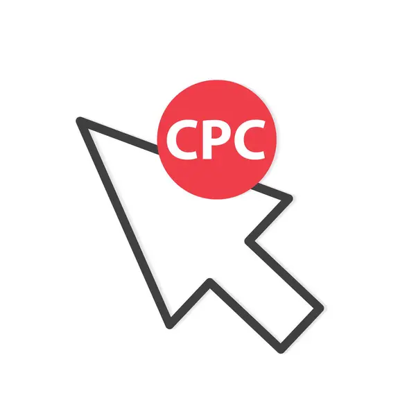 Cpc Cost Click Акроним Компьютерная Мышь Стрелка Векторная Иллюстрация — стоковый вектор