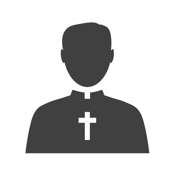 Sacerdote Católico Con Ilustración Iconos Vectoriales Cruzados — Vector de stock