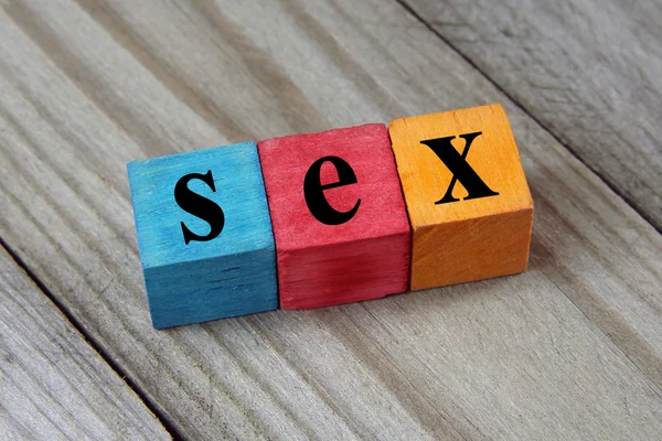 Palabra de sexo en cubos coloridos de madera —  Fotos de Stock