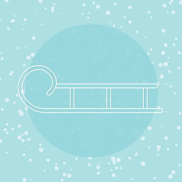 Winter Slee Pictogram Vector Illustratie — Stockvector