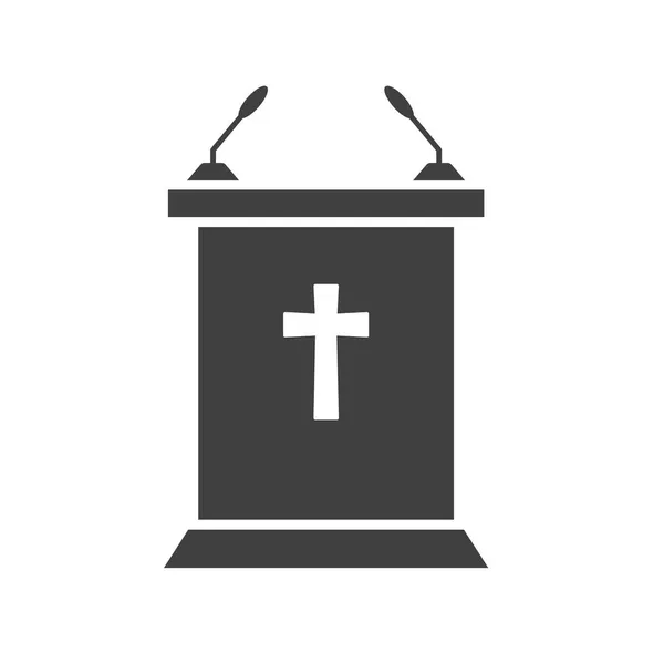 Kościół Kazanie Trybuna Ikona Wektor Ilustracja — Wektor stockowy