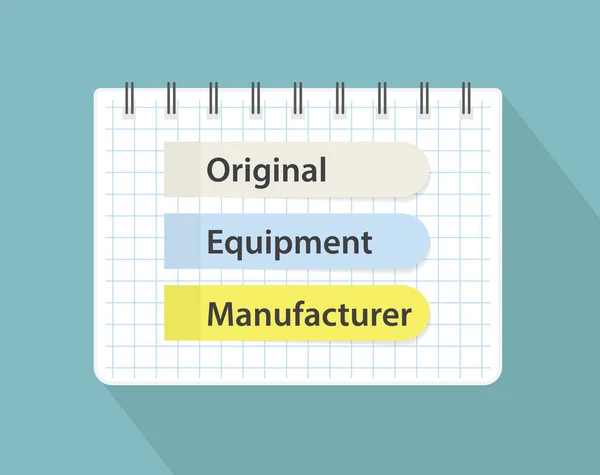 Oem Original Equipment Manufacturer Written Sticky Notes Vector Illustration — стоковий вектор