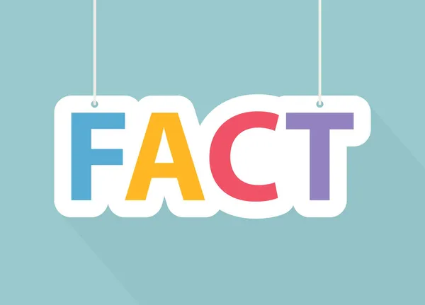 Fact Text Written Hanging Banner Vector Illustration — Stock Vector