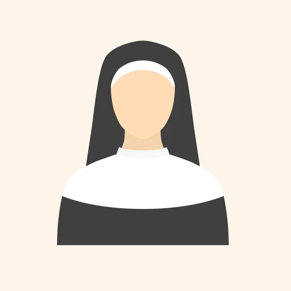 Freira Católica Icon Ilustração Vetorial — Vetor de Stock