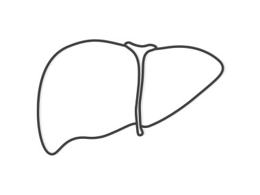 karaciğer simgesi-vektör illüstrasyonunun siyah çizgisi