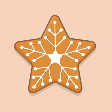 yıldız şekli zencefilli kurabiye - vektör illüstrasyonu