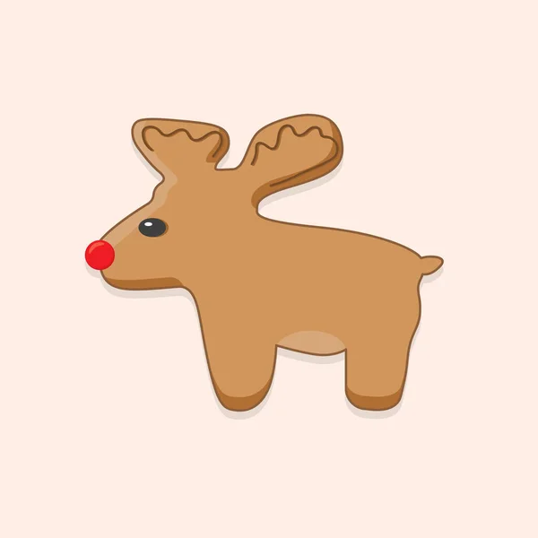 有红色鼻子矢量插图的滑稽的桑塔驯鹿 — 图库矢量图片