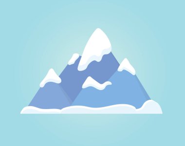 Kış karlı yüksek dağlar - vektör illüstrasyonu