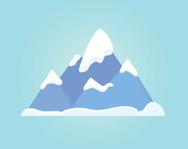 Haute Montagne Enneigée Hiver Illustration Vectorielle — Image vectorielle