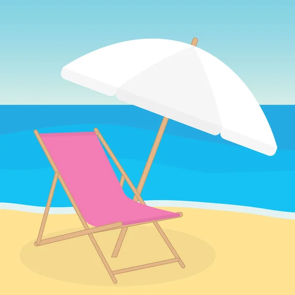 Leżak Parasol Plaży Ilustracja Wektora — Wektor stockowy