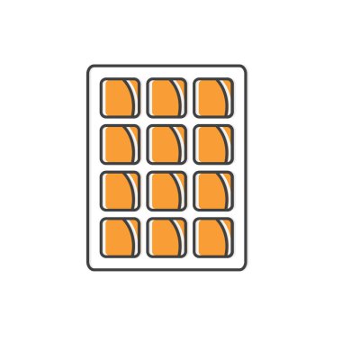 Belçika waffle simgesi-vektör illüstrasyonu