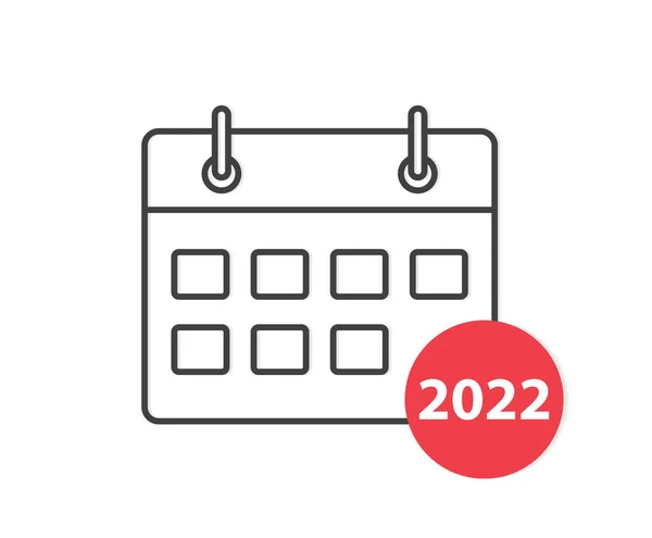 Calendar 2022 Icon Vector Illustration — 图库矢量图片