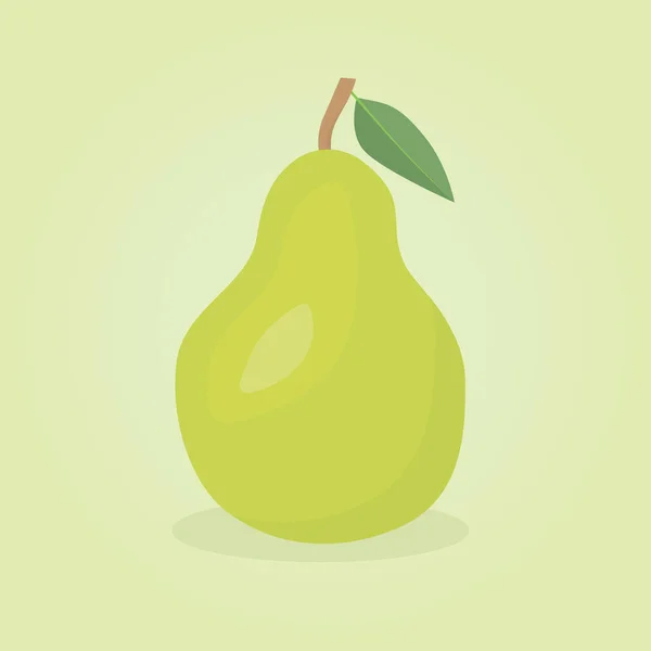 Verde Fruta Pera Icono Vector Ilustración — Vector de stock