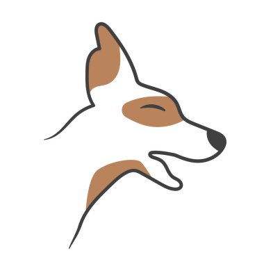 gülümseyen köpek başı simgesi - vektör illüstrasyonu