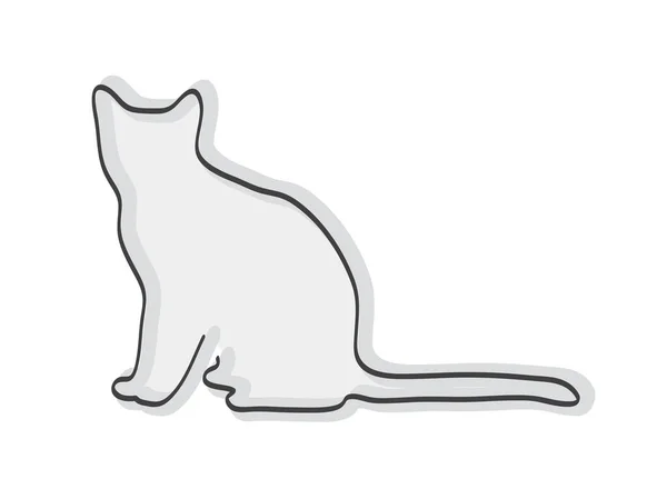 Kontinuierliche Einzeilige Katzen Icon Vektor Illustration — Stockvektor