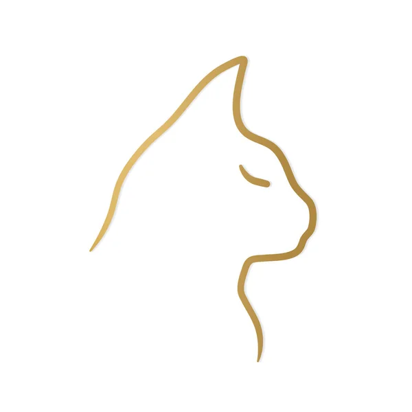 Gouden Kat Hoofd Icon Vector Illustratie — Stockvector