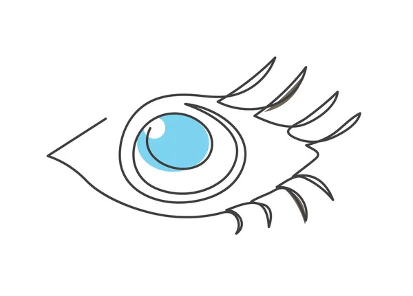 Continuous One Line Eye Icon Vector Illustration — Stockvektor
