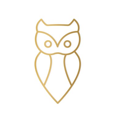 Altın Baykuş simgesi - vektör illüstrasyonu