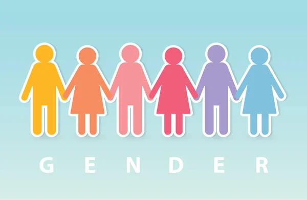 Colorful Gender Concept Vector Illustration — Stok Vektör