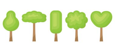 farklı ağaçlar - vektör illüstrasyonu