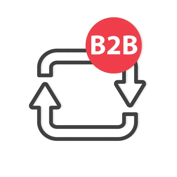 Icono Flechas Acrónimo B2B Empresa Empresa Ilustración Vectorial — Vector de stock