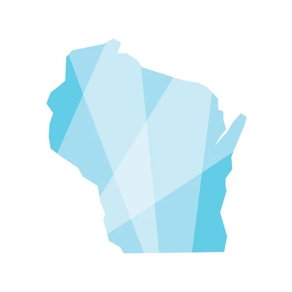 Abstrakte Geometrische Kristalleffekte Wisconsin Map Vektor Illustration — Stockvektor