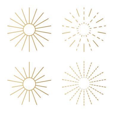 Altın güneş patlaması vektör çizimi