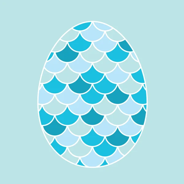 Easter Egg Filled Fish Scale Pattern Vector Illustration — Stock Vector