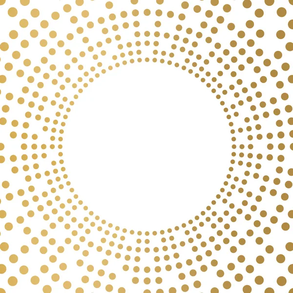 Золотая Круглая Рамка Точек Пустой Центральной Векторной Иллюстрацией — стоковый вектор