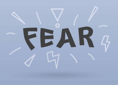 Korku kelimesi kavramı - vektör illüstrasyonu