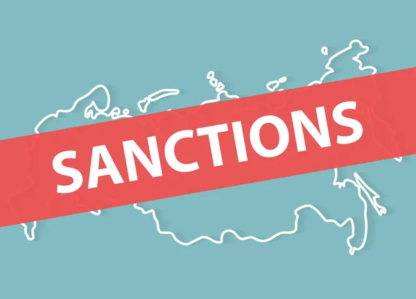 Sanctions Banner Russia Map Vector Illustration — Stock Vector