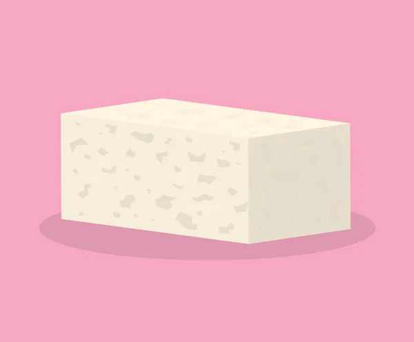 Kostka Tofu Źródło Białka Dla Wegan Wektor Ilustracji — Wektor stockowy