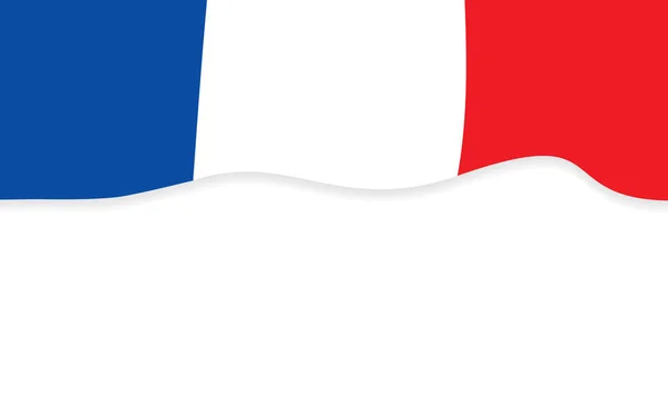 Frankrijk Golvende Vlag Witte Ondergrond Vector Illustratie — Stockvector